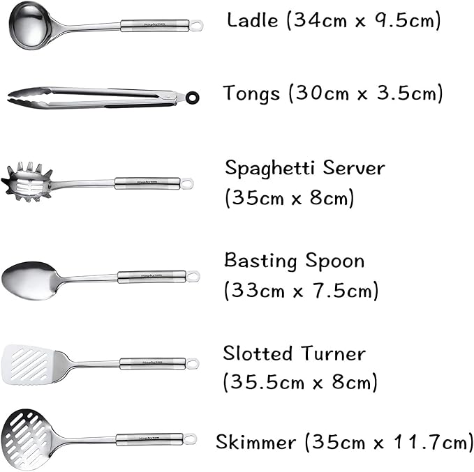 Maphyton Cooking Utensil Set, 11 PCS Stainless Steel Kitchen Utensil Set, Nonstick Kitchen Gadgets Cookware Set with Spatula