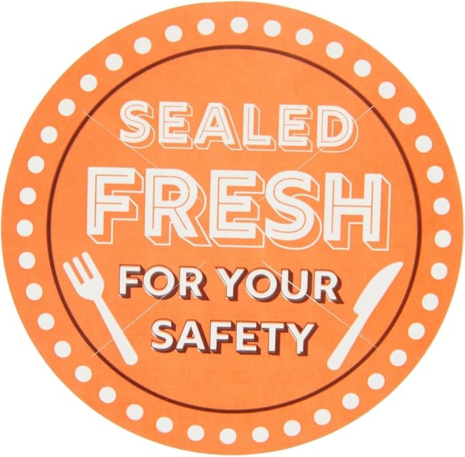 Stockroom Plus Tamper Proof Stickers - Fresh-Seal Food Stickers - Plastic Bakery Container Labels - Tamper-Evident Laminated Labels - 2 in Round, Red, Pack of 1000