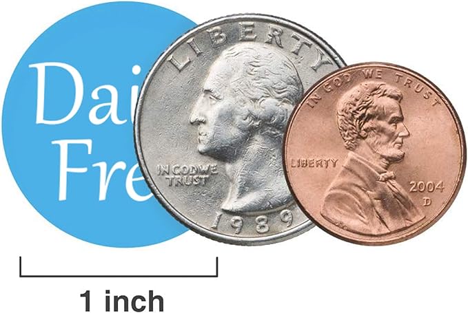 ChromaLabel 1 Inch Round Label Permanent Food Labels, 500 Stickers per Dispenser Box, Light Blue, Dairy Free