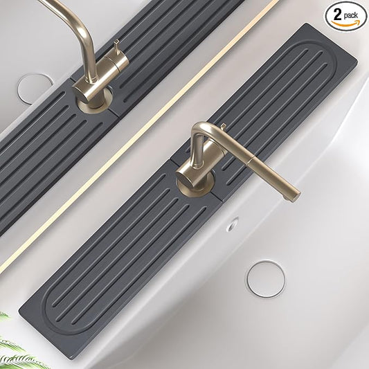 Faucet Mat for Kitchen Sink, Water Absorbent Kitchen Faucet Mat, Durable Sink Splash Guard with Raised Feet, Diatomite Fast Drying Kitchen Sink Faucet Mat, Stone Drying Tray for Bathroom Counter