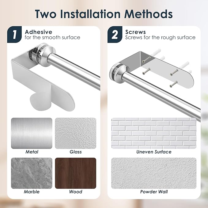 theaoo Paper Towel Holder Under Cabinet, One-Handed Tear Wall Mount Paper Towel Holder Dispenser with Damping Function for Kitchen Organization, Stainless Steel, Self-Adhesive or Drill mounting,Silver
