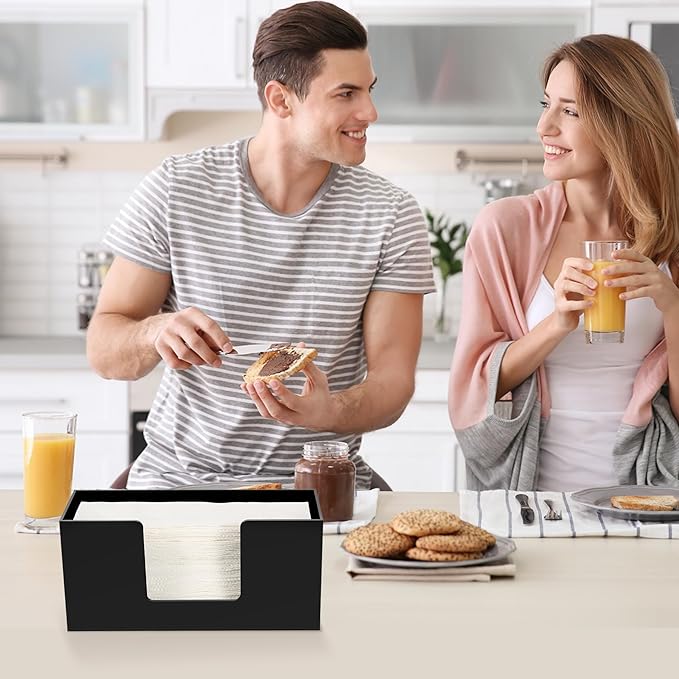 1Pack Paper Towel Dispenser Countertop, Acrylic Paper Towel Holder, Black Napkin Holder for Kitchen, Countertop Multifold C-Fold, Z-Fold, Trifold Paper Hand Towel Dispenser for Bathroom Toilet