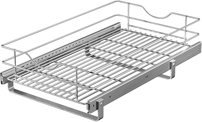 Pull Out Cabinet Organizer, (11½"W x 20" D), Soft Close Pull Out Cabient Drawer, Slide Out Cabient Organizer for pot and pan Kitchen Base Cabinet, Pantry Organization, Bathroom, Wire Basket