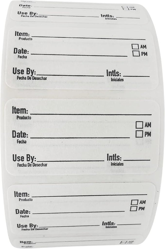2x1 Dissolvable Food Labels, 500 Label Stickers, Bottle Labels for Storage Bins, Sticker Labels for Food containers, (500, Black)