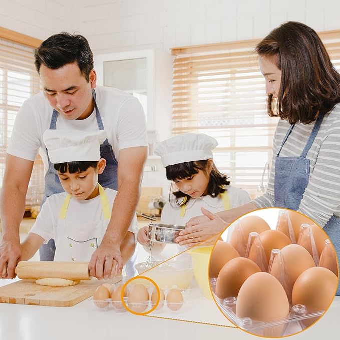 60 Pack Plastic Egg Cartons 12 Count, Clear One Dozen Egg Cartons Cheap Bulk for Chicken Egg, Reusable Egg Carton Egg Container for Home, Chicken Farm, Commercial Business Market Display