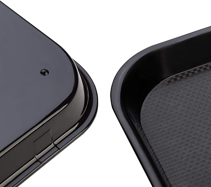Eslite Rectangular Plastic Serving Trays,Fast Food Serving Cafeteria Trays,17"X13",Set of 6 (Black)