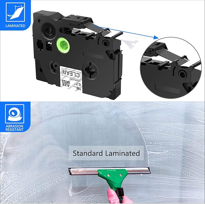GREENCYCLE Compatible for Brother P-Touch TZ TZe Label Tape 18mm 0.7" 3/4-Inch Black/Red/Blue on White, Black/Blue/White on Clear for PT-P710BT PTD400 PTD400AD PTD600 PT-P700 Label Maker-6 Pack