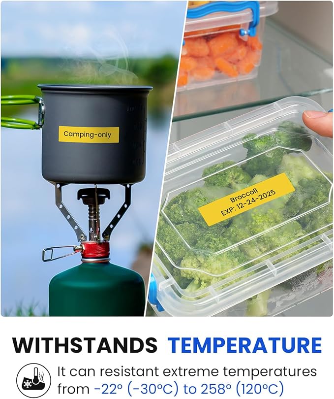 TZe-651 Compatible with Brother Label Maker Tape 24mm 0.94 Yellow P Touch TZe TZ Tape 1”Laminated Black on Yellow for PT D600 D610BT P710BT P750W P700 P900W P950W Refills, 1 Inch x 26.2 feet, 6-Pack