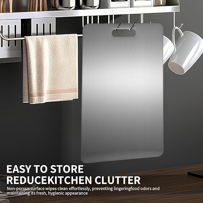 Katuchef Titanium Cutting Board 2026 New Upgrade Titanium Grade 5 Cutting Boards for Kitchen Non Toxic, Non-slip, Hygiene Durable Chopping Board Suitable for Dishwasher Safe(11.4 * 7.9)