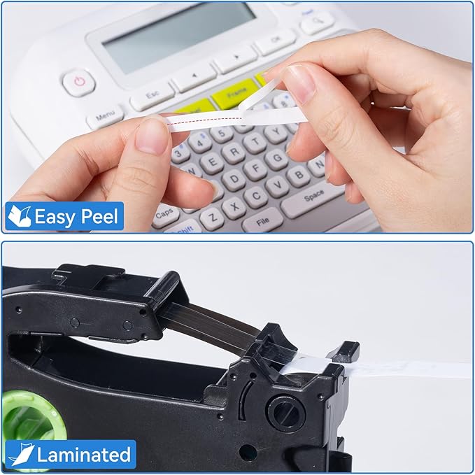 Labelife Replacement for Brother TZe-211 TZe211 P Touch Label Tape 6mm Label Maker Tape TZe TZ Tape 6mm 0.23 Laminated White for Brother PT-D220 PT-D210 PT-H110 PT-D400 PT-D600, 0.23 Inch, 4-Pack
