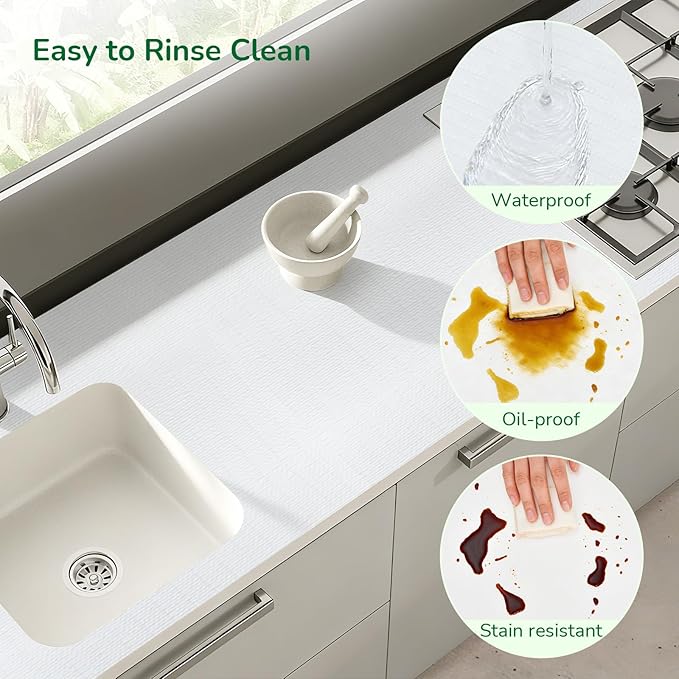 Shelf Liner and Cabinet Liner for Kitchen, Non-Slip Non-Adhesive Drawer Liners for Cabinets and Cupboard, Dresser, Shelves, Tool Box, Pantry, Thickened Easy Install, Strong Grip, 23.6in x 20FT, White