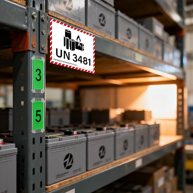 600 PCS UN 3481 Lithium lon Battery Labels 3.25 × 4.25 Inches Writable Waterproof Caution Warning Stickers Fragile Label for Transport Shipping