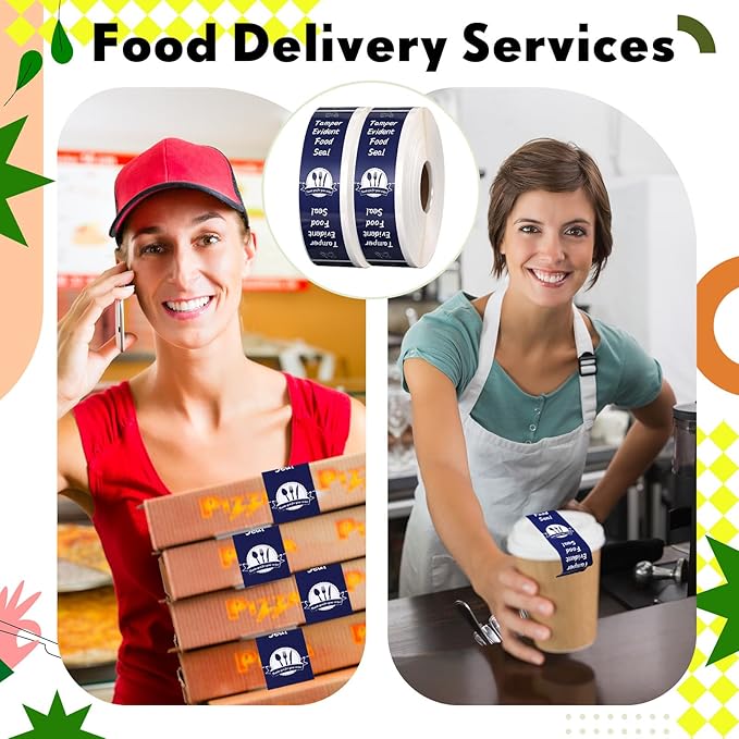 1000 Pieces Tamper Proof Stickers Safety Stickers for Food Delivery 1.5 x 6 Inches Tamper Seal Proof Tape Safe Labels Sealed for Freshness Drink Food Container Pizza Boxes(Blue)