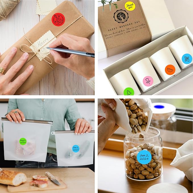 1 Inch Round Thermal Sticker Labels,Color Dot Stickers,Label Stickers,Waterproof,Oil Proof,for Thermal Printers,DIY,Office,Retail,Home and Warehouse Organization(Sky Blue,1000 Pcs)