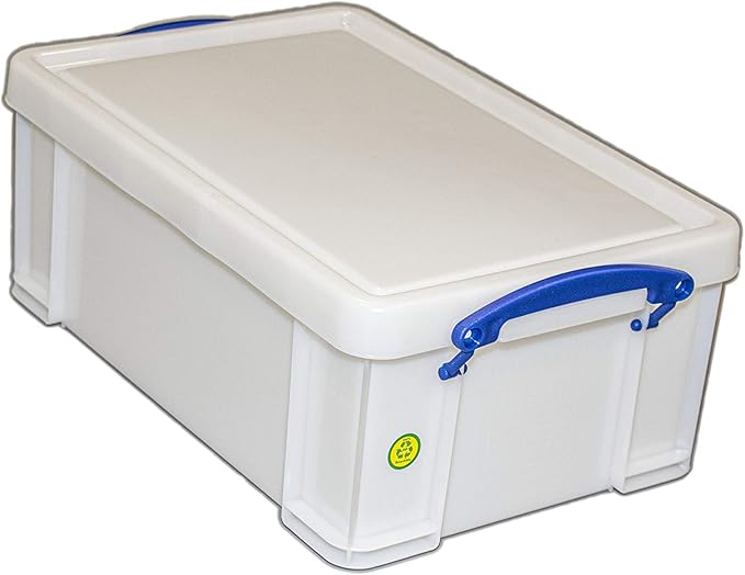 Really Useful Box Plastic Storage Box 9 Litre White Strong