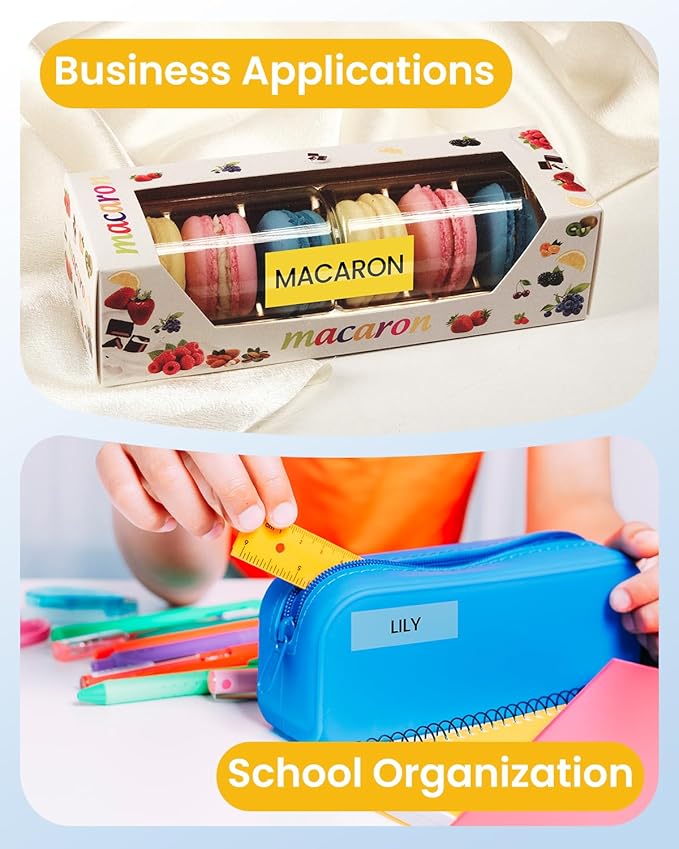 Replacement for Brother P Touch Label Maker Tape 18mm 0.7 Inch TZe TZ Laminated Multicolor Tape, Compatible with PT-D410 D400 D460BT D600, White/Clear/Black/Red/Blue/Yellow, 3/4" x 26.2', 6-Pack