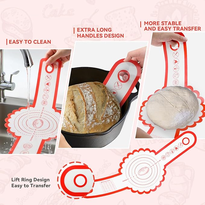 Joyyy Sourdough Starter Kit, Banneton Bread Proofing Basket, 8.5Inch Proofing Basket for Baking, Banneton Bread Baking Gift Set, Sourdough Bread Baking Supplies (Pink)