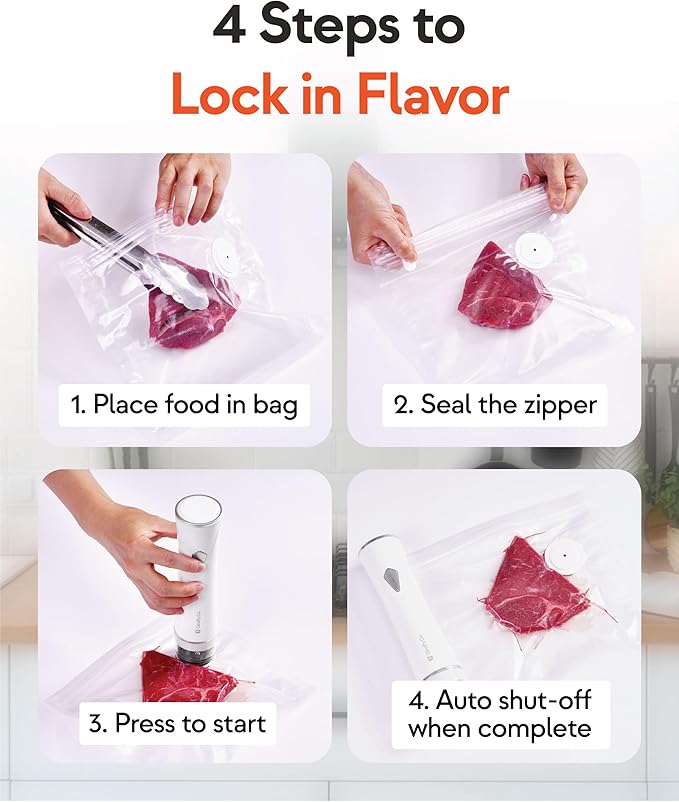 Reusable Vacuum Sealer Bags – 10/30 Big Food Storage Bags (30x34cm/11.8x13.4in), BPA-Free, Leak-Proof & Odor-Resistant, Compatible with Vacuum Sealer Machines