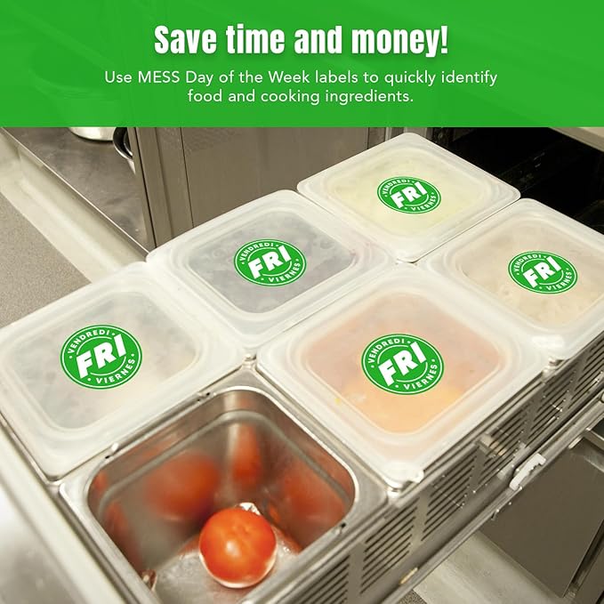 Easy Identification Date Stickers 7,000 Days of The Week Stickers – Friday 3/4" Days of The Week Food Labels – Day Dots for Food – Restaurant Supplies – Best by Commercial Kitchen Supplies