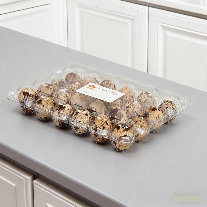 Quail Egg Cartons 90 Pack, 24 Grids Clear Quail Egg Cartons Cheap Bulk, Small Plastic Quail Egg Storage Holders With Lid, Reusable Quail Egg Tray For Farm, Refrigerator, Market Display