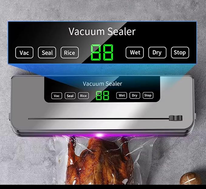 Vacuum Sealer Machine for Food |Automatic Air Sealing System with Dry & Moist Modes, One-Touch Operation &15 Bags Included. Keep Meat, Veggies & Leftovers Fresh Longer, Perfect for Meal Prep