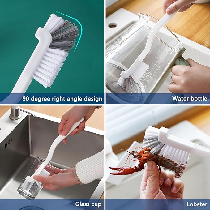 13Pcs Small Cleaning Brush Set, Hard Bristle Crevice Cleaning Brush, Long Handle Household Cleaning Tool Suitable for Cups, Bottles, Teapots, Corners, Sinks, Faucets, Toilets