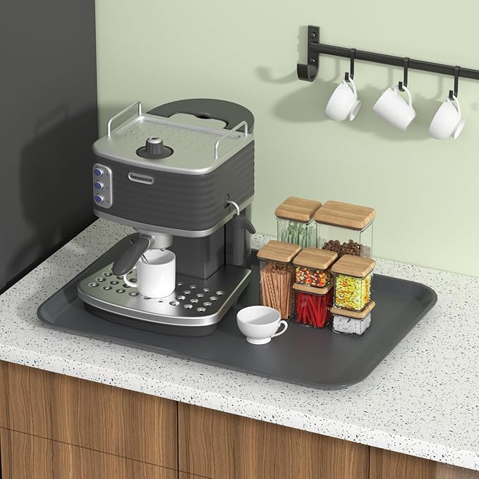 Neadas 6 Packs Extra Large Plastic Trays, 25.3" x 17.7", Rectangular Multi-Purpose Tray, Gray