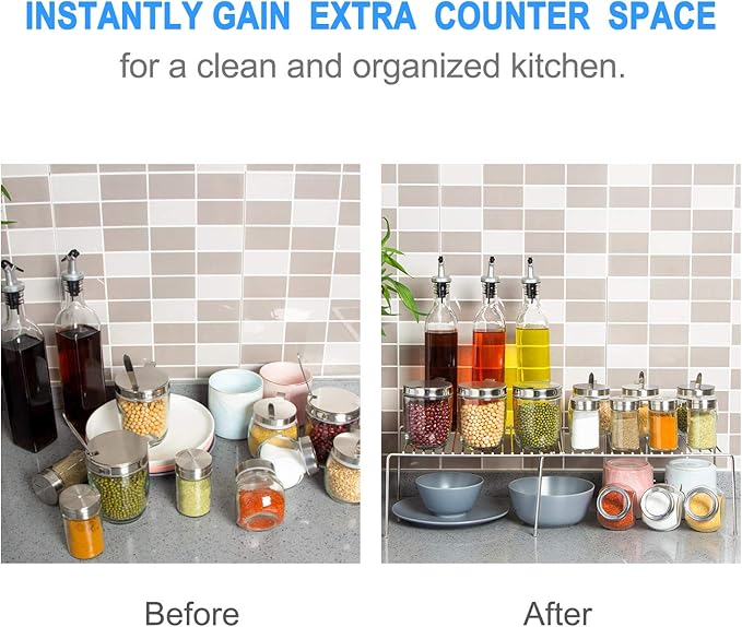 Tomorotec Space-Saving Stainless Steel Storage Rack, 12.8-22.8 in, Silver, Easy to Install, Versatile Design
