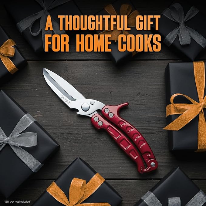 Heavy Duty Poultry Shears - A Must Have chicken processing equipment, Kitchen Scissors for Meat, Chicken, Turkey, and Vegetables - Non-Slip Handle, Safety Lock, Dishwasher Safe