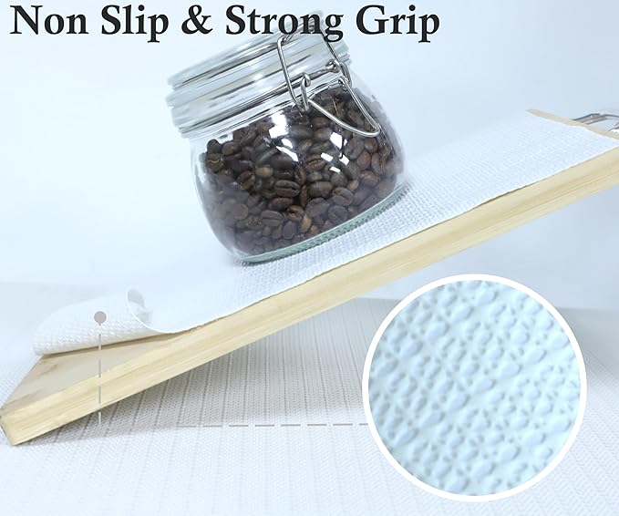 Cabinets Liner Non Slip Waterproof 12 Inch Wide X 20 Ft Non Adhesive Strong Grip Shelf Drawer Liners Anti Slip Pantry Refrigerator Shelves Mat for Bathroom Drawer Cupboard Closet