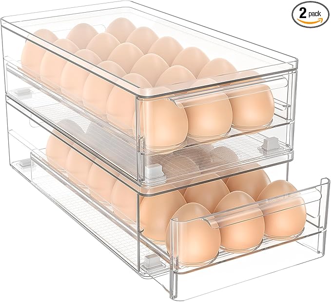 Acrylic Egg Box Transparent 18 and 36 Pack Storage for Refrigerator Kitchen Storage Size: 13.3 * 4.7 * 3.9 inches (2 pack)