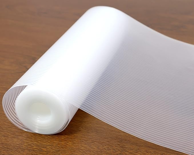 Shelf Liners for Kitchen Cabinets Non Adhesive 24 Inch Wide X 20 Ft Clear Non Slip Drawer Liner Waterproof Fridge Liner Closet Pantry Shelf Liner Cupboard Mat Kitchen Bathroom