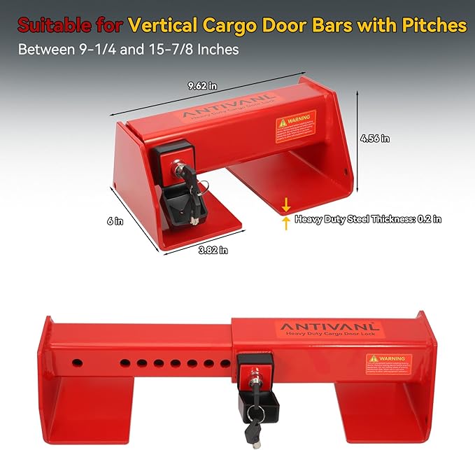 Shipping Container Lock Heavy Duty, Maximum Security Heavy Duty Trailer Door Lock, Connex Container Lock with Exclusive Keys, Shipping Container Accessories for Trailer Security