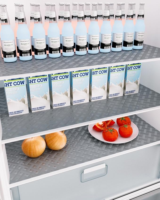 Shelf and Drawer Liner for Kitchen Cabinet, Non-Adhesive 12in x 360in Waterproof Contact Paper Refrigerator Liners Thickened Durable EVA Material Non Slip Mat for Dresser Cupboard Pantry Protector