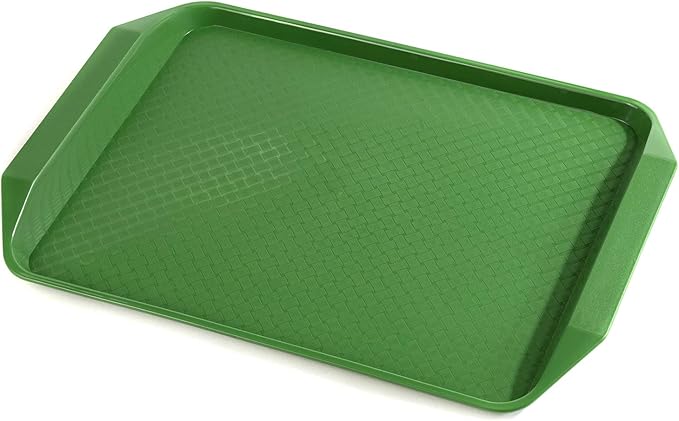 Aebeky Plastic Fast Food Tray,16.7 by 11.8-Inch,Set of 12 (Green)