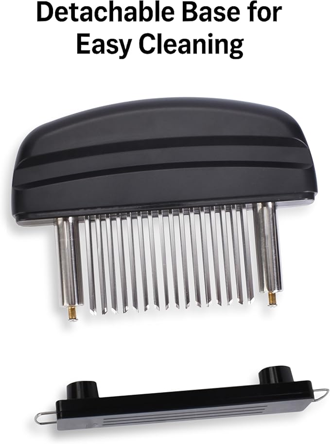 Venmark Meat Tenderizer Tool - 48 Stainless Steel Needle Blades for Tenderizing Chicken, Steak, Pork, Beef – Handheld Meat Tenderizer Stapler to Enhance Texture & Taste – Complete with Cleaning Brush