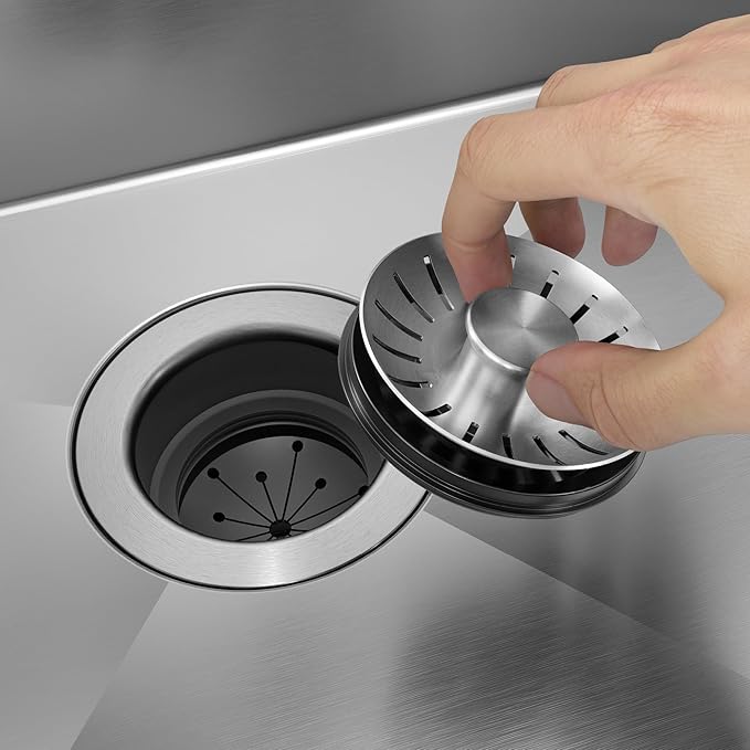 KRAUS WasteGuard Kitchen Sink Strainer/Stopper for Garbage Disposals with EZLock Mounting Assembly, GDC-2