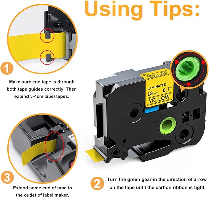 Labelife Replacement for Brother P Touch Label Tape TZe TZ Tape 18mm 0.7 Inch Laminated Black on Orange/Red/Blue/Yellow/Green Compatible with Brother P Touch PT-D400 D410 D600 1880, 3/4 inch, 5-Pack