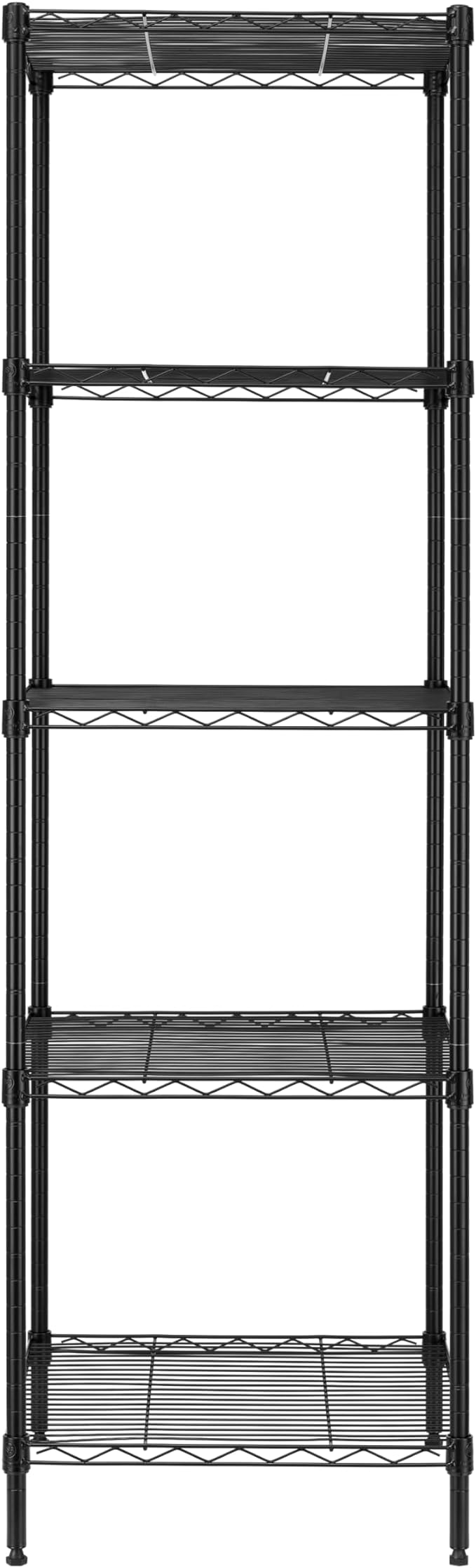 Finnhomy Heavy Duty 5 Tier Wire Shelving Unit, 18x18x59-inches 5 Shelves Storage Rack, Metal Shelving with Thicken Steel Tube, NSF Certified, Black
