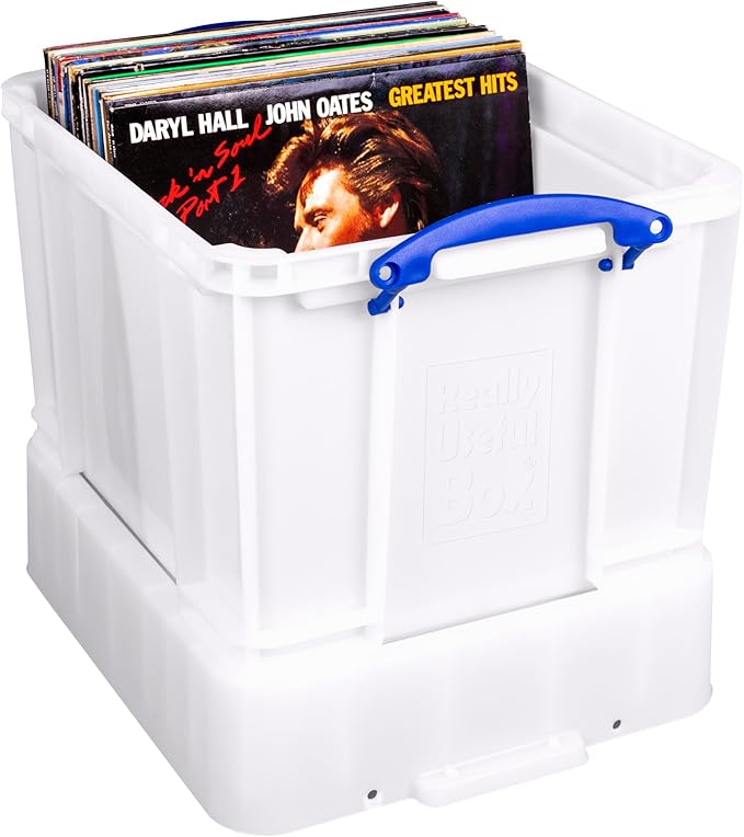 Really Useful Plastic Storage Box 35 Litre with XXL Lid White Strong