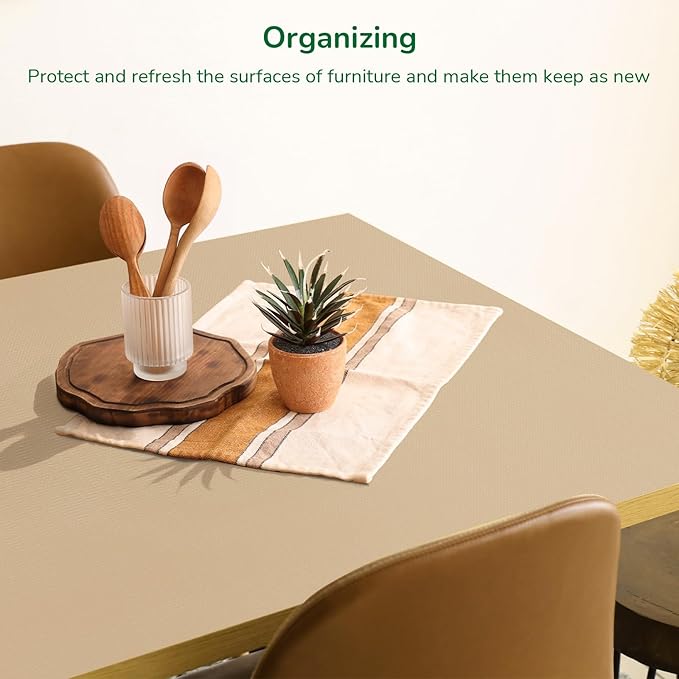 Drawer and Shelf Liner for Kitchen, Non-Slip Non-Adhesive Cabinet Liners for Cupboard, Dresser, Shelves, Tool Box, Pantry, Thickened Easy Install, Strong Grip, 17.5In x 20FT, Beige