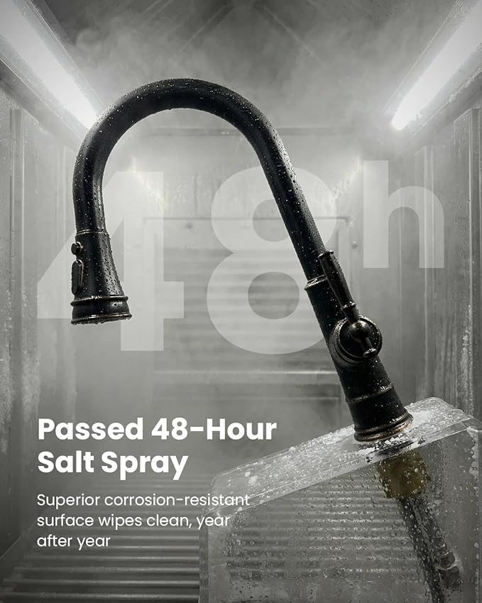 APPASO Bronze Kitchen Faucet with Pull Down Sprayer, Oil Rubbed Bronze Single-Handle High Arc Single Hole Pull Out Kitchen Sink Faucets (Patented Design), CUPC-Certified Pull-Out Hose