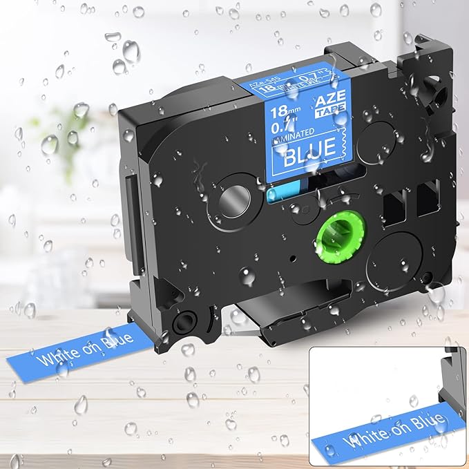 GREENCYCLE Compatible for Brother P-Touch Label Tape 3/4'' TZe TZ 18mm 0.7 Laminated Color Label Maker Tape for Ptouch PT-P710BT D400 D410 D600 P700, 6 Pack White on Multi-Color