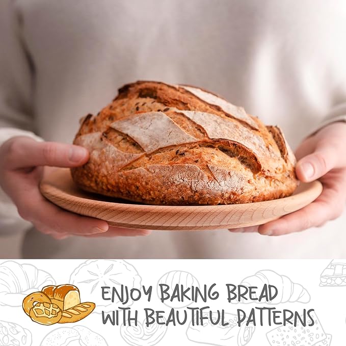 DOYOLLA Bread Proofing Baskets Set of 2 8.5 inch Round Dough Proofing Bowls w/Liners Perfect for Home Sourdough Bakers Baking