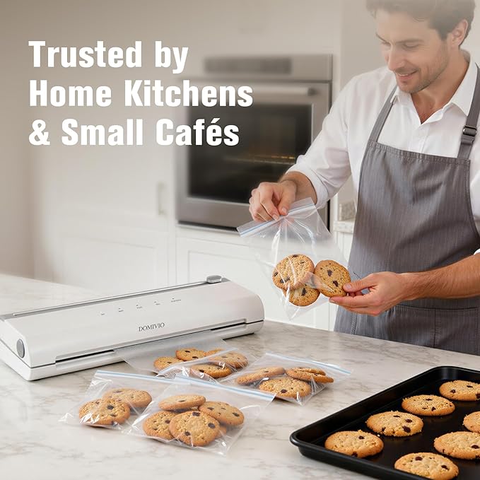 Vacuum Sealer Machine for Food, 5-in-1 Food Saver with Built-In Cutter & 20 BPA-Free Bags – Dry & Moist Modes, Compact Easy-to-Use Vacuum Sealer for Meal Prep, Freezer Storage & Long-Lasting Freshness