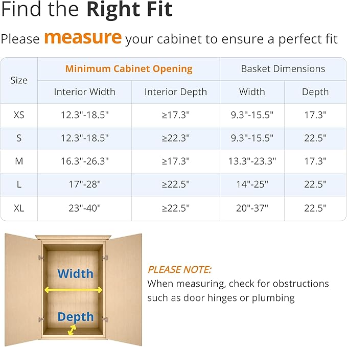 KIKIBRO Pull Out Drawer Cabinet Organizer, Expandable Slide Out Storage Shelves - Heavy Duty, Durable and Smooth Slide-Out, 12.3"~18.3" Wide x 22.5" Deep, 1 Pack