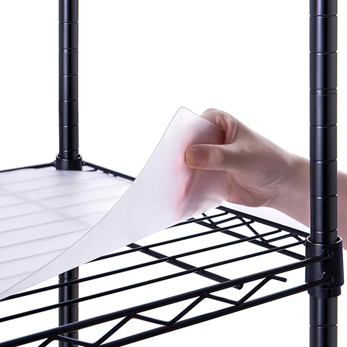 Poofzy Wire Shelf Liner 24" X 48", Non-Adhesive Plastic Shelf Liners for Wire Shelving, Waterproof Protector Mats (4PK, Clear)