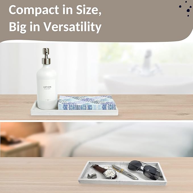 Spacewiser Countertop and Vanity Tray - 11.7" Silicone Bathroom Tray Countertop, Dish Soap Trays for Kitchen Counter, Sink Organizer Accessories Caddy, Toilet Laundry Shower Makeup Mat Oil Holder