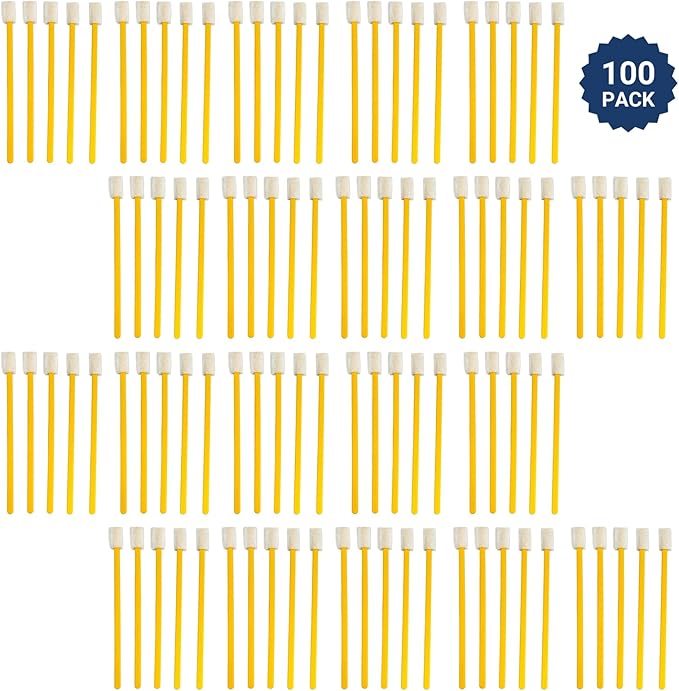 Evaclean Swilly Original Disposable Crevice Brushes - 100 Pack - Versatile Cleaning Tool for Tight Spaces, Window Tracks, Keyboards, Car Vents, and Household Use (Yellow)