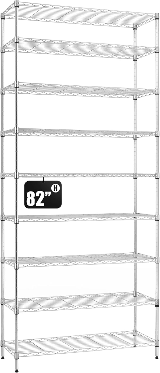 Finnhomy 9-Tier Wire Shelving Unit Adjustable Steel Wire Rack Shelving, 14x36x82 Inches 9 Shelves Metal Storage Rack, Pantry Shelves for Storage, Metal Garage Shelves with NSF Certified, Chrome